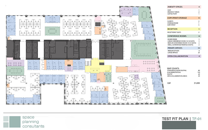 Example of a test fit plan